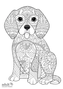 Easy Dog Coloring Pages for Adults