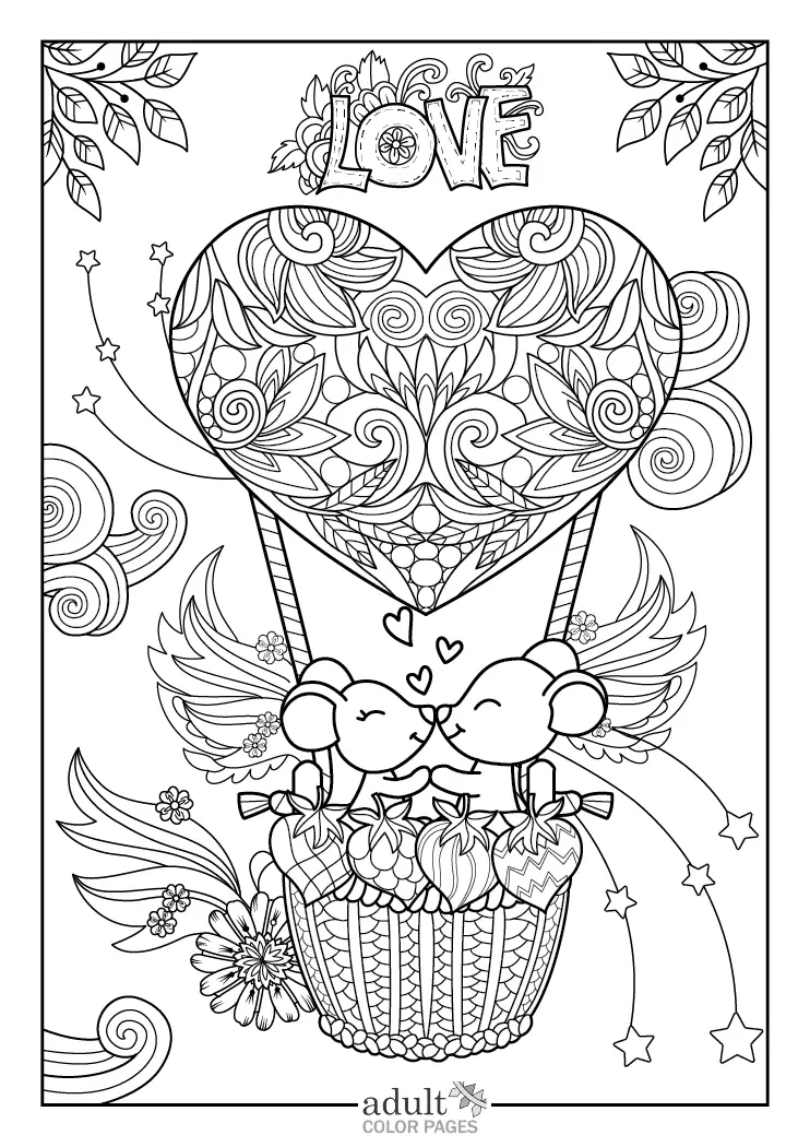 Free Printable Cute Valentine s Day Coloring Page For Adults